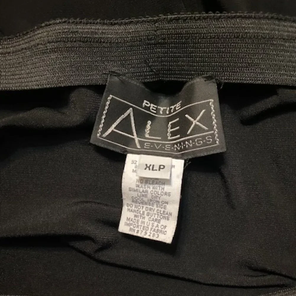 Alex  Evenings Black skirt with buttons and front split. size XLP